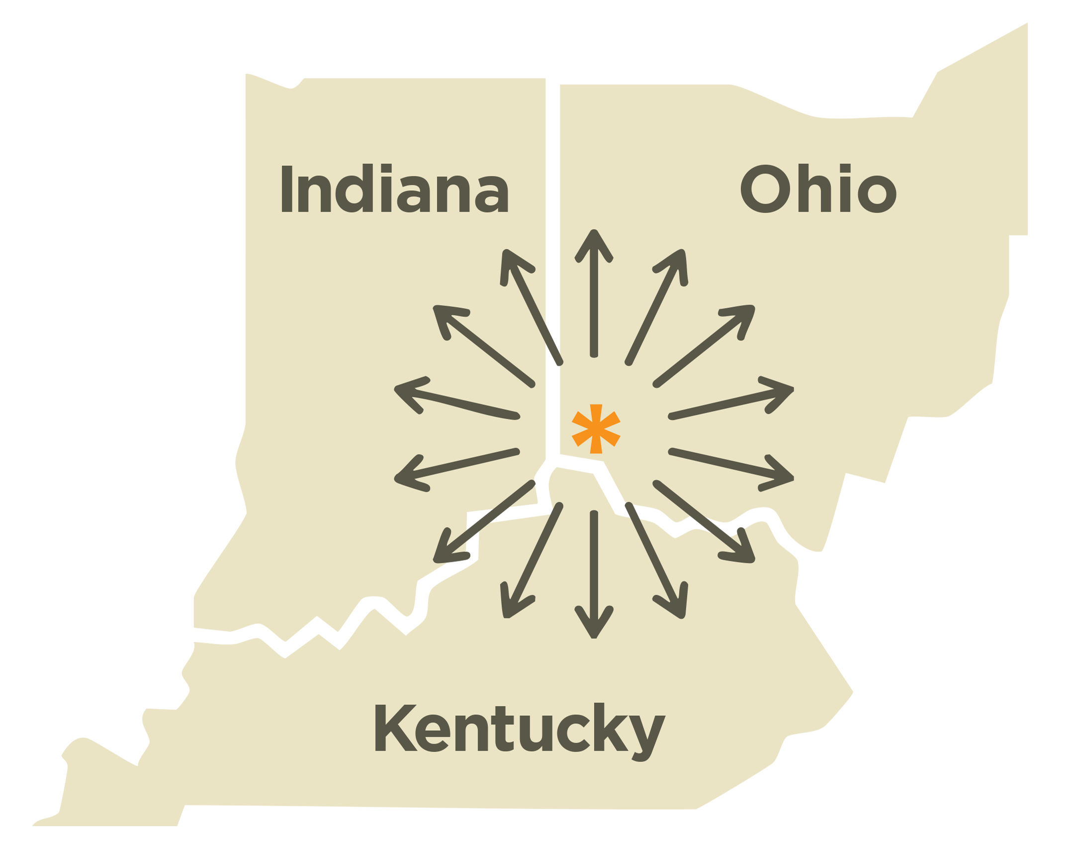 IN OH KY map